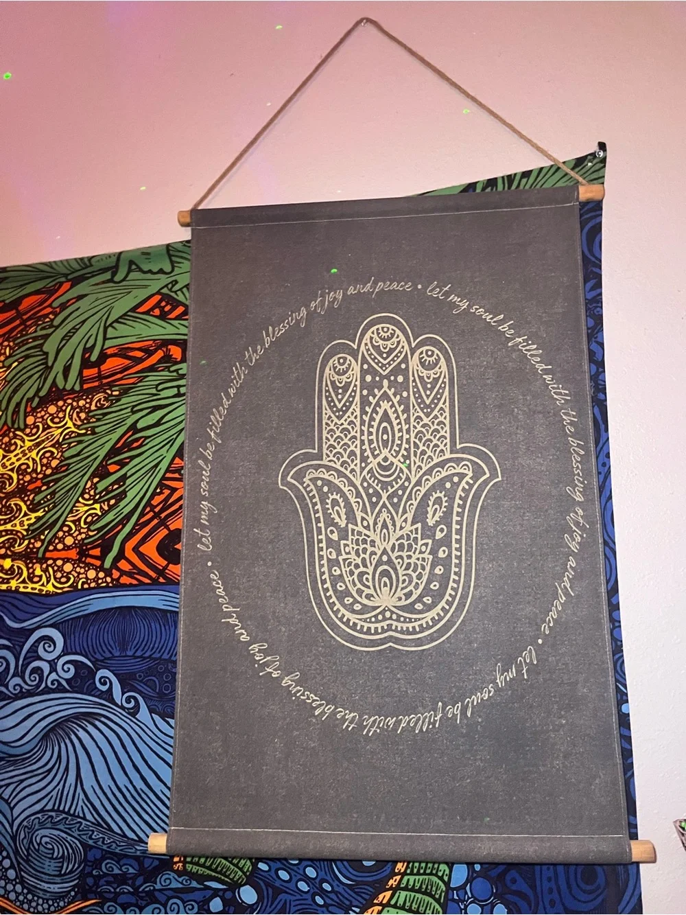 Hand of Hamsa Protection Boho Wall Tapestry